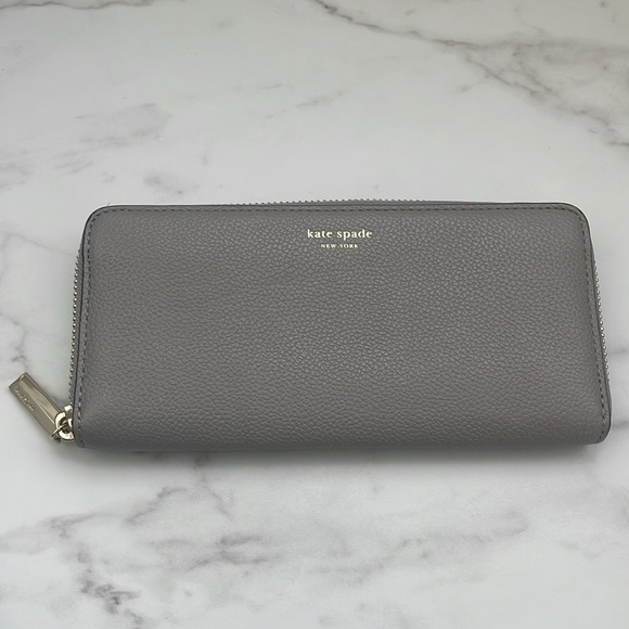 Kate Spade wallet pebbled leather zip gold hardware pockets accessory bag - Picture 11 of 15